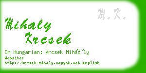 mihaly krcsek business card